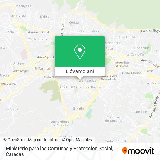 Mapa de Ministerio para las Comunas y Protección Social