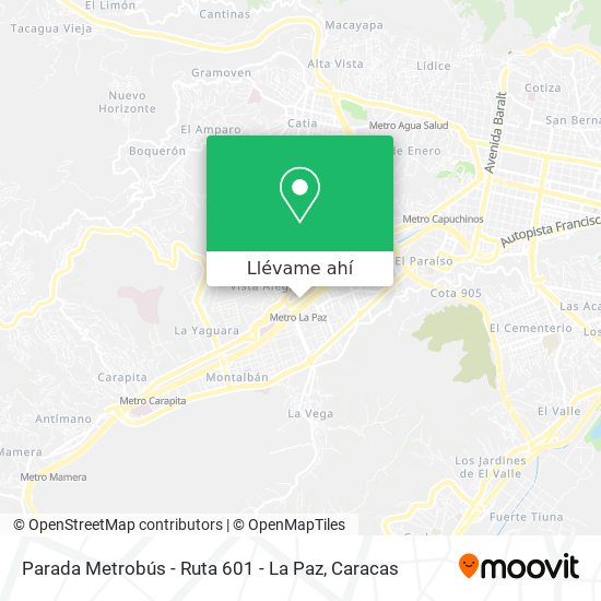 Mapa de Parada Metrobús - Ruta 601 - La Paz