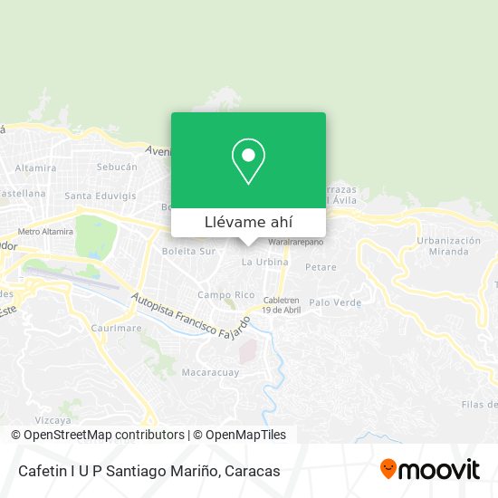 Mapa de Cafetin I U P Santiago Mariño