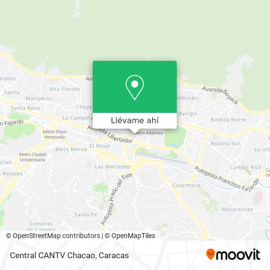 Mapa de Central CANTV Chacao