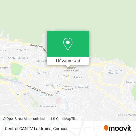 Mapa de Central CANTV La Urbina