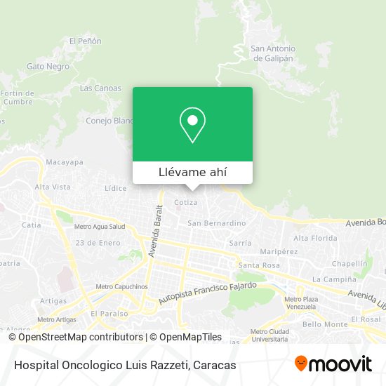 Mapa de Hospital Oncologico Luis Razzeti