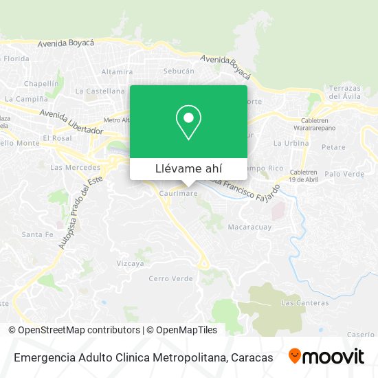 Mapa de Emergencia Adulto Clinica Metropolitana
