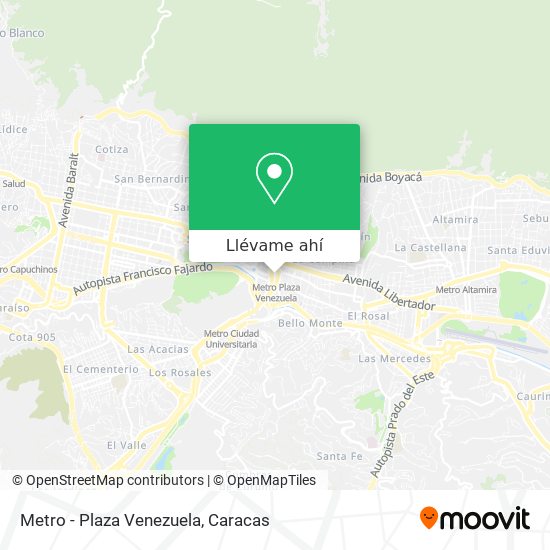 Mapa de Metro - Plaza Venezuela