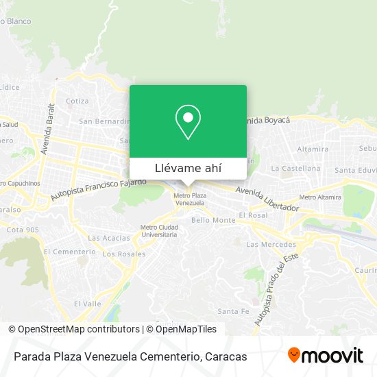 Mapa de Parada Plaza Venezuela Cementerio