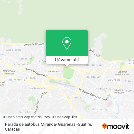 Mapa de Parada de autobús Miranda- Guarenas -Guatire