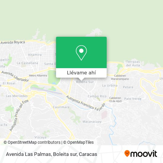Mapa de Avenida Las Palmas, Boleita sur