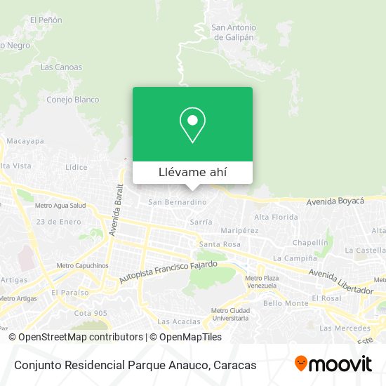 Mapa de Conjunto Residencial Parque Anauco