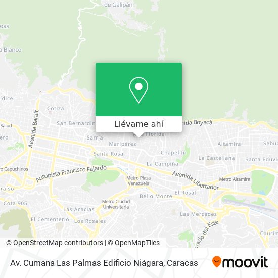 Mapa de Av. Cumana Las Palmas Edificio Niágara
