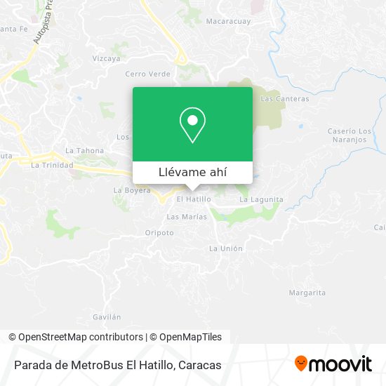 Mapa de Parada de MetroBus El Hatillo