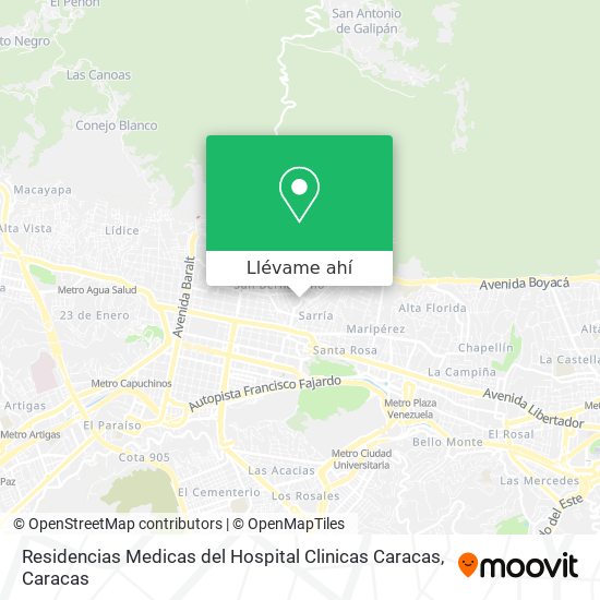 Mapa de Residencias Medicas del Hospital Clinicas Caracas
