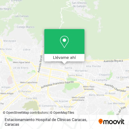 Mapa de Estacionamiento Hospital de Clínicas Caracas