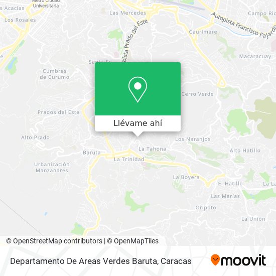 Mapa de Departamento De Areas Verdes Baruta