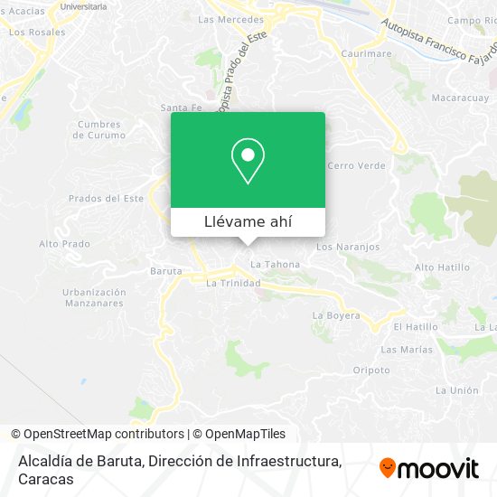 Mapa de Alcaldía de Baruta, Dirección de Infraestructura