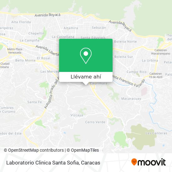 Mapa de Laboratorio Clinica Santa Sofia