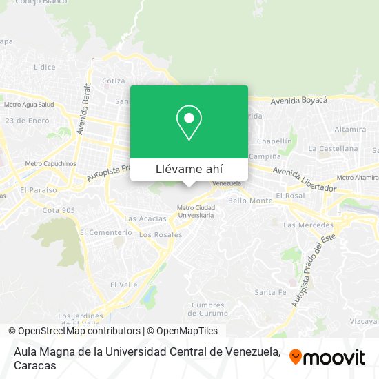 Mapa de Aula Magna de la Universidad Central de Venezuela