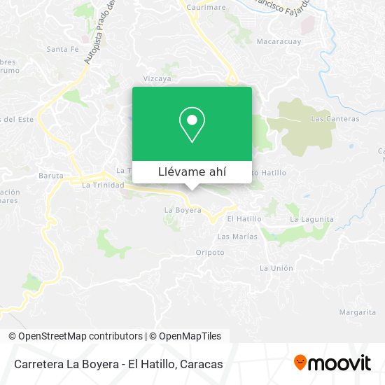 Mapa de Carretera La Boyera - El Hatillo