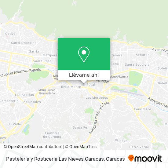 Mapa de Pastelería y Rosticería Las Nieves Caracas