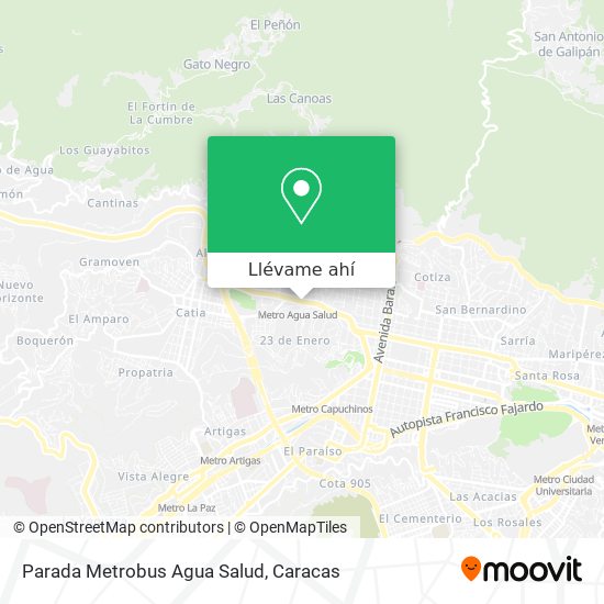 Mapa de Parada Metrobus Agua Salud