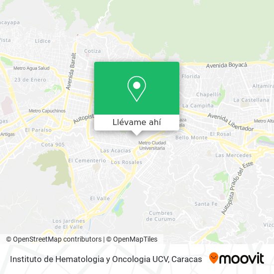 Mapa de Instituto de Hematologia y Oncologia UCV