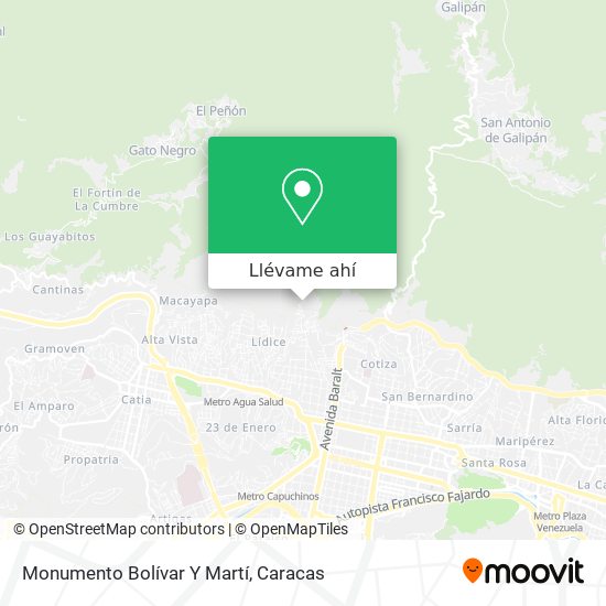 Mapa de Monumento Bolívar Y Martí