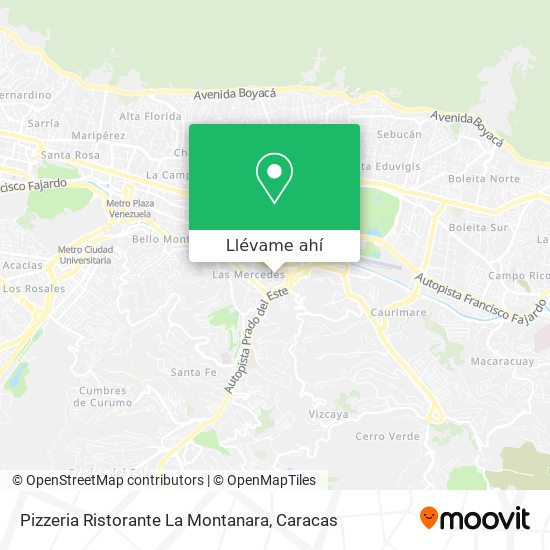 Mapa de Pizzeria Ristorante La Montanara