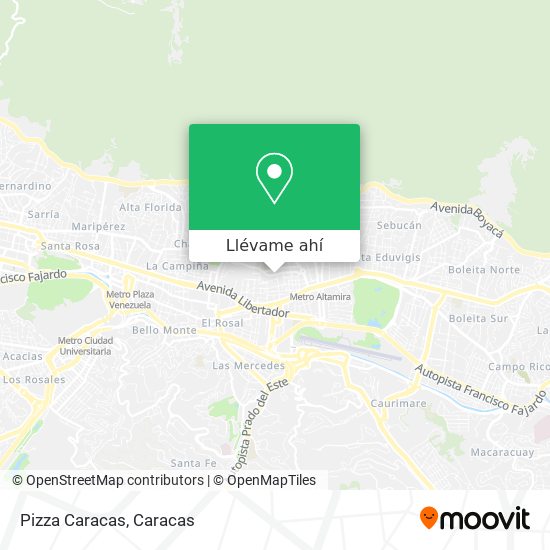 Mapa de Pizza Caracas