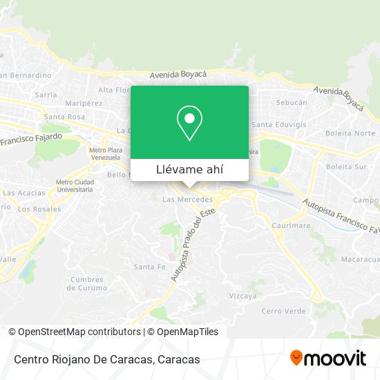 Mapa de Centro Riojano De Caracas