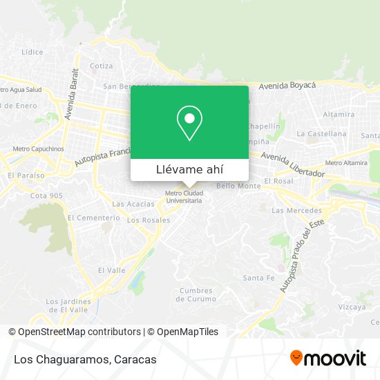 Mapa de Los Chaguaramos