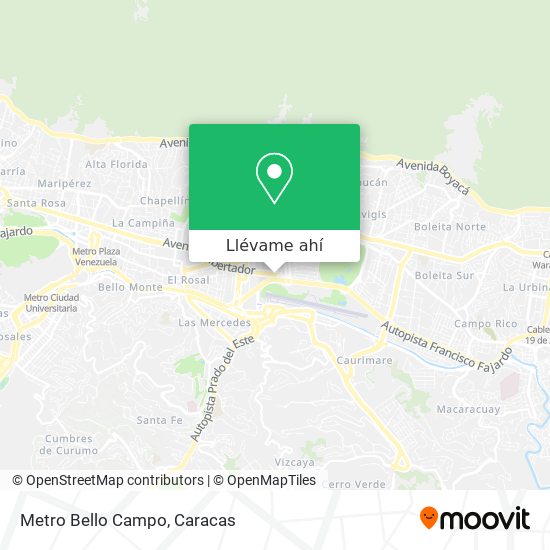 Mapa de Metro Bello Campo