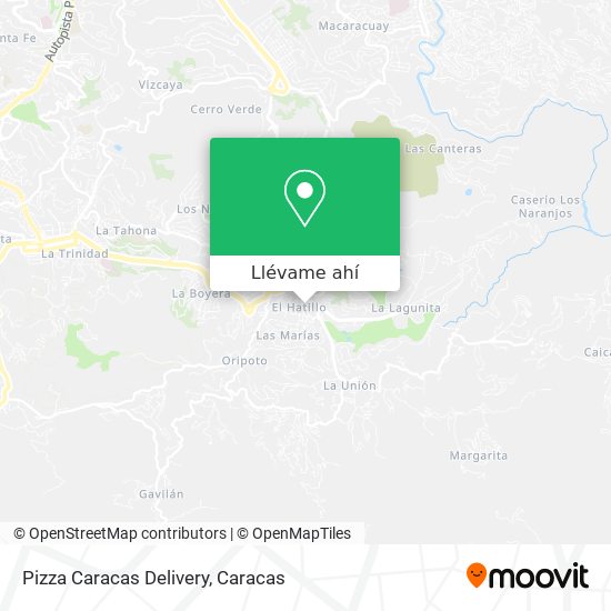 Mapa de Pizza Caracas Delivery