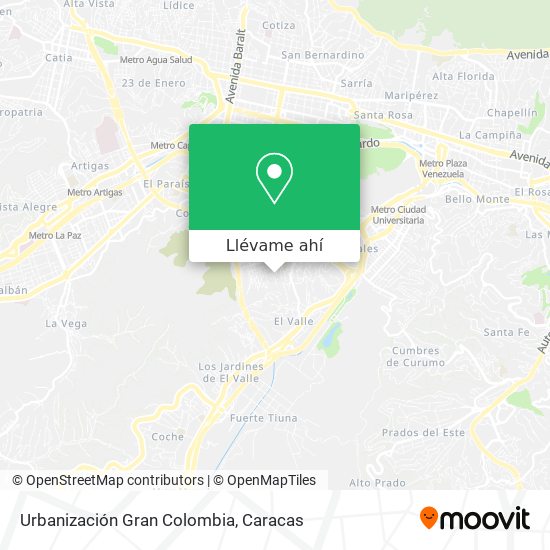 Mapa de Urbanización Gran Colombia