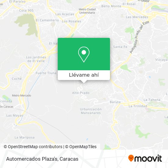 Mapa de Automercados Plaza's
