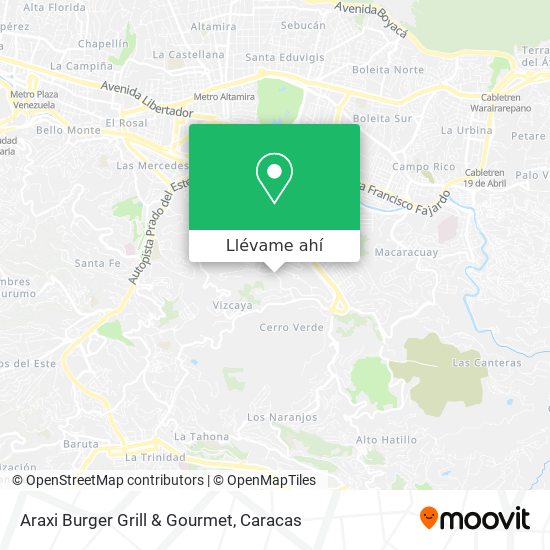 Mapa de Araxi Burger Grill & Gourmet