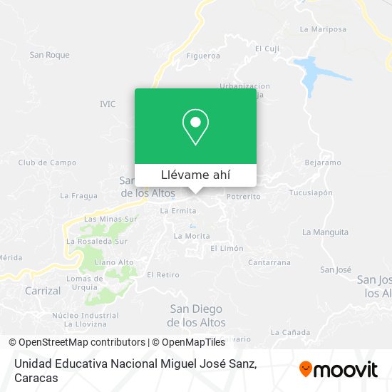 Mapa de Unidad Educativa Nacional Miguel José Sanz