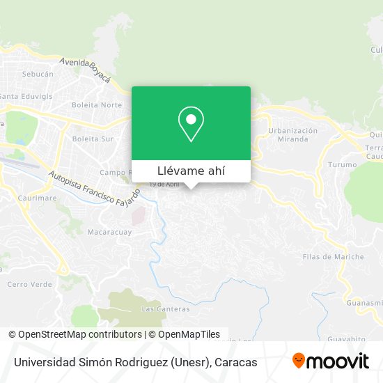 Mapa de Universidad Simón Rodriguez (Unesr)