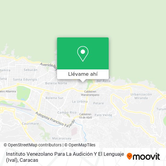 Mapa de Instituto Venezolano Para La Audición Y El Lenguaje (Ival)