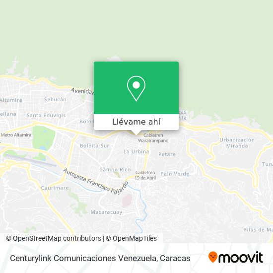 Mapa de Centurylink Comunicaciones Venezuela