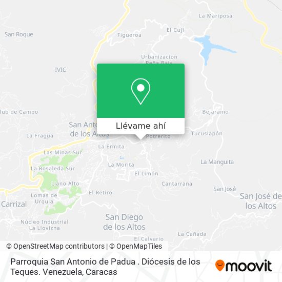 Mapa de Parroquia San Antonio de Padua . Diócesis de los Teques. Venezuela
