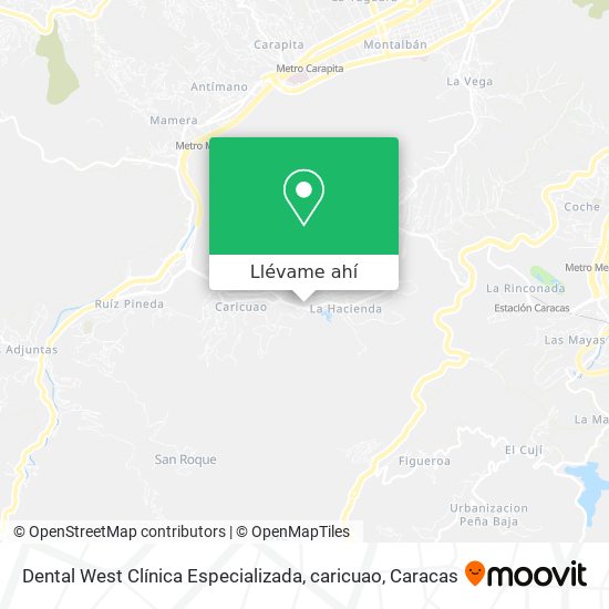 Mapa de Dental West Clínica Especializada, caricuao