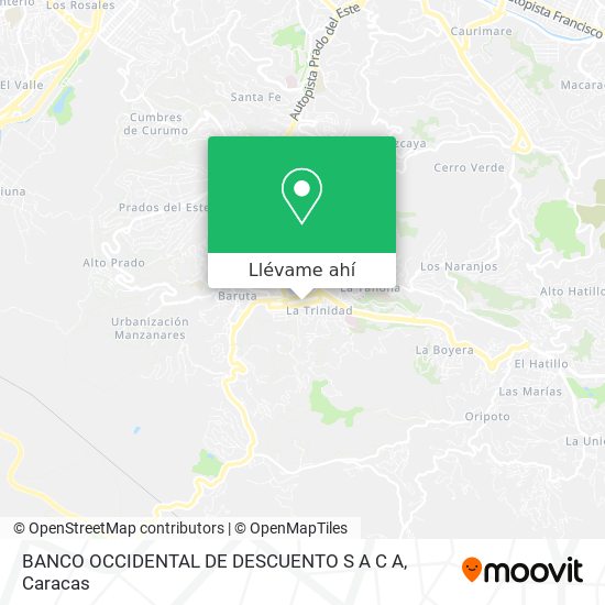 Mapa de BANCO OCCIDENTAL DE DESCUENTO S A C A
