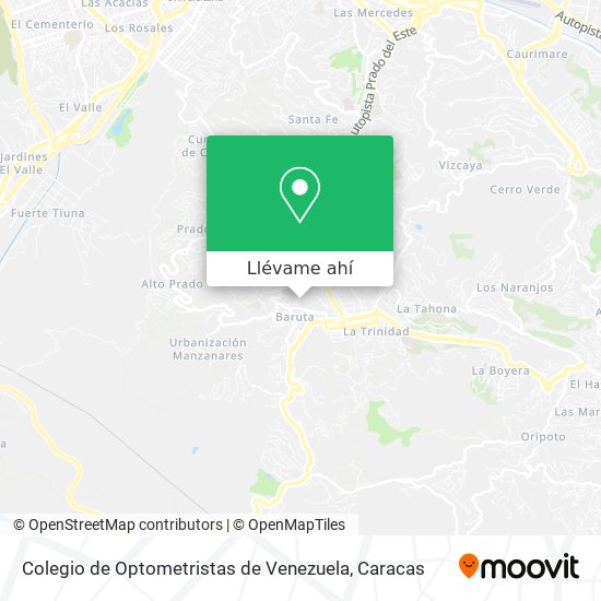 Mapa de Colegio de Optometristas de Venezuela
