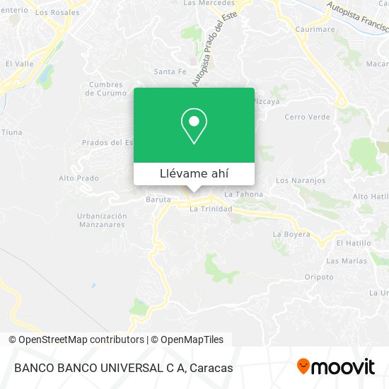 Mapa de BANCO BANCO UNIVERSAL C A