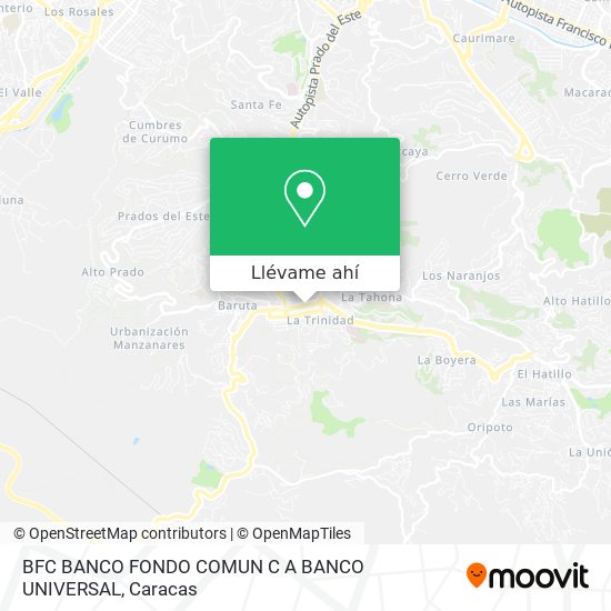 Mapa de BFC BANCO FONDO COMUN C A BANCO UNIVERSAL