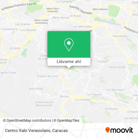 Mapa de Centro Italo Venezolano
