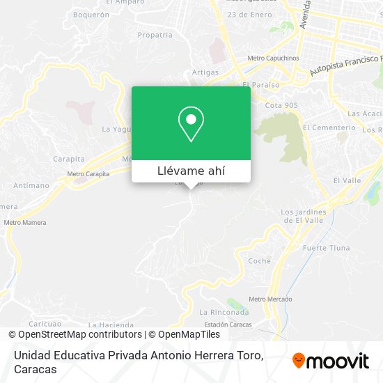 Mapa de Unidad Educativa Privada Antonio Herrera Toro