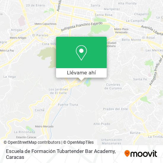 Mapa de Escuela de Formación Tubartender Bar Academy