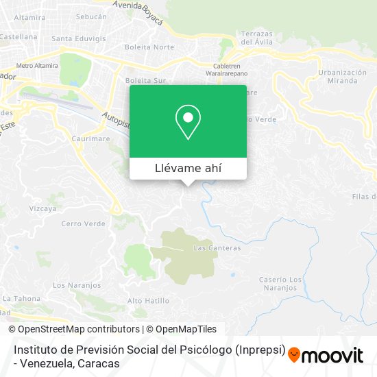 Mapa de Instituto de Previsión Social del Psicólogo (Inprepsi) - Venezuela