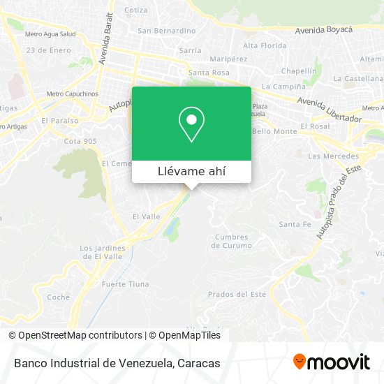 Mapa de Banco Industrial de Venezuela