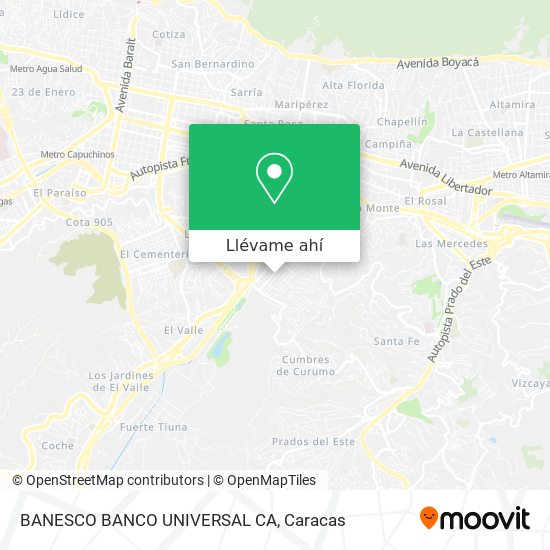 Mapa de BANESCO BANCO UNIVERSAL CA